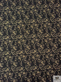 Italian Metallic Floral Textured Mattelassé - Black / Gold