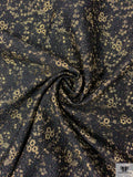 Italian Metallic Floral Textured Mattelassé - Black / Gold