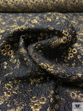 Italian Metallic Floral Textured Mattelassé - Black / Gold