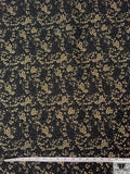 Italian Metallic Floral Textured Mattelassé - Black / Gold