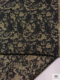 Italian Metallic Floral Textured Mattelassé - Black / Gold