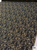 Italian Metallic Floral Textured Mattelassé - Black / Gold