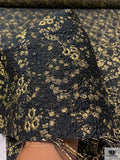 Italian Metallic Floral Textured Mattelassé - Black / Gold