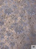 Italian Floral Textured Lustrous Lightweight Brocade - Taupe / Lavender Grey