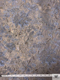 Italian Floral Textured Lustrous Lightweight Brocade - Taupe / Lavender Grey