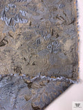 Italian Floral Textured Lustrous Lightweight Brocade - Taupe / Lavender Grey