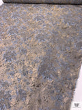Italian Floral Textured Lustrous Lightweight Brocade - Taupe / Lavender Grey