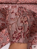 Italian Ornate Floral Textured Metallic Brocade - Dusty Rose