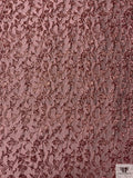 Italian Ornate Floral Textured Metallic Brocade - Dusty Rose