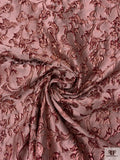 Italian Ornate Floral Textured Metallic Brocade - Dusty Rose