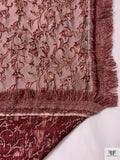 Italian Ornate Floral Textured Metallic Brocade - Dusty Rose