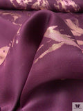 Italian Metallic Floral Jacquard Silk Gazar - Plum Purple / Light Gold / Frosy Pink