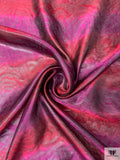 Made in Switzerland 2-Ply Striped Lamé Organza - Magenta / Raspberry / Grey