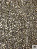 Metallic Eyelash Fringe Novelty Tweed - Gold / Black / White