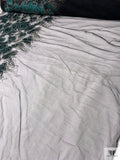 Border Pattern Floral Snake Velvet Appliqué on Tulle with Beads - Emerald Green / Black