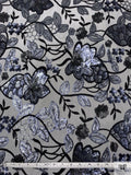 Floral Sequined and Embroidered Tulle - Black / Blue-Grey