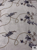 Floral Sequined and Beaded Metallic Tulle - Copper / Black / Violet