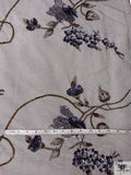 Floral Sequined and Beaded Metallic Tulle - Copper / Black / Violet