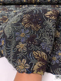 Floral Tapestry-Like Jacquard with Beads - Black / Antique Gold / Royal Blue