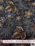 Floral Tapestry-Like Jacquard with Beads - Black / Antique Gold / Royal Blue