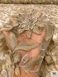 3D Floral Metallic Embroidered Tulle - Gold / Silver
