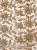 3D Floral Metallic Embroidered Tulle - Gold / Silver