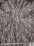 Beaded Fringe Tassels and Sequins on Tulle - Pewter / Nude / Silver