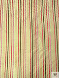 Satin Striped Yarn-Dyed Silk Taffeta - Pale Pistachio / Pinks / Peach