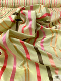 Satin Striped Yarn-Dyed Silk Taffeta - Pale Pistachio / Pinks / Peach