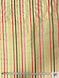 Satin Striped Yarn-Dyed Silk Taffeta - Pale Pistachio / Pinks / Peach