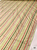 Satin Striped Yarn-Dyed Silk Taffeta - Pale Pistachio / Pinks / Peach