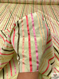 Satin Striped Yarn-Dyed Silk Taffeta - Pale Pistachio / Pinks / Peach