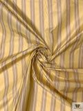 Striped Yarn-Dyed Silk Taffeta - Soft Yellow / Cream / Brown