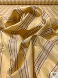 Striped Yarn-Dyed Silk Taffeta - Soft Yellow / Cream / Brown
