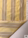 Striped Yarn-Dyed Silk Taffeta - Soft Yellow / Cream / Brown
