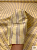 Striped Yarn-Dyed Silk Taffeta - Soft Yellow / Cream / Brown