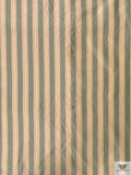 Striped Yarn-Dyed Silk Taffeta - Sage Green / Beige / Brown