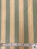 Striped Yarn-Dyed Silk Taffeta - Sage Green / Beige / Brown