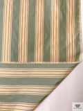 Striped Yarn-Dyed Silk Taffeta - Sage Green / Beige / Brown