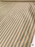 Striped Yarn-Dyed Silk Taffeta - Sage Green / Beige / Brown