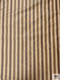 Striped Yarn-Dyed Silk Taffeta - Brown / Beige / Pistachio Green