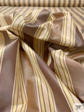 Striped Yarn-Dyed Silk Taffeta - Brown / Beige / Pistachio Green
