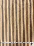 Striped Yarn-Dyed Silk Taffeta - Brown / Beige / Pistachio Green