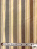 Striped Yarn-Dyed Silk Taffeta - Brown / Beige / Pistachio Green