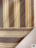 Striped Yarn-Dyed Silk Taffeta - Brown / Beige / Pistachio Green