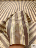 Striped Yarn-Dyed Silk Taffeta - Brown / Beige / Pistachio Green