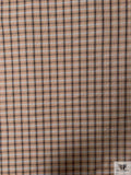 Italian Iridescent Plaid Fine Polyester Taffeta - Brown / Black / Grey