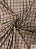 Italian Iridescent Plaid Fine Polyester Taffeta - Brown / Black / Grey