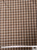 Italian Iridescent Plaid Fine Polyester Taffeta - Brown / Black / Grey
