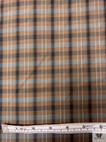 Italian Iridescent Plaid Fine Polyester Taffeta - Brown / Black / Grey